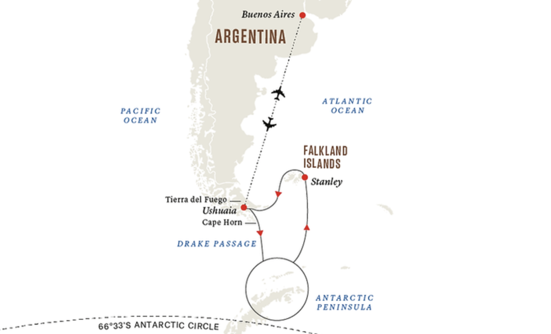 Fly-Cruise Plane Over Antarctica