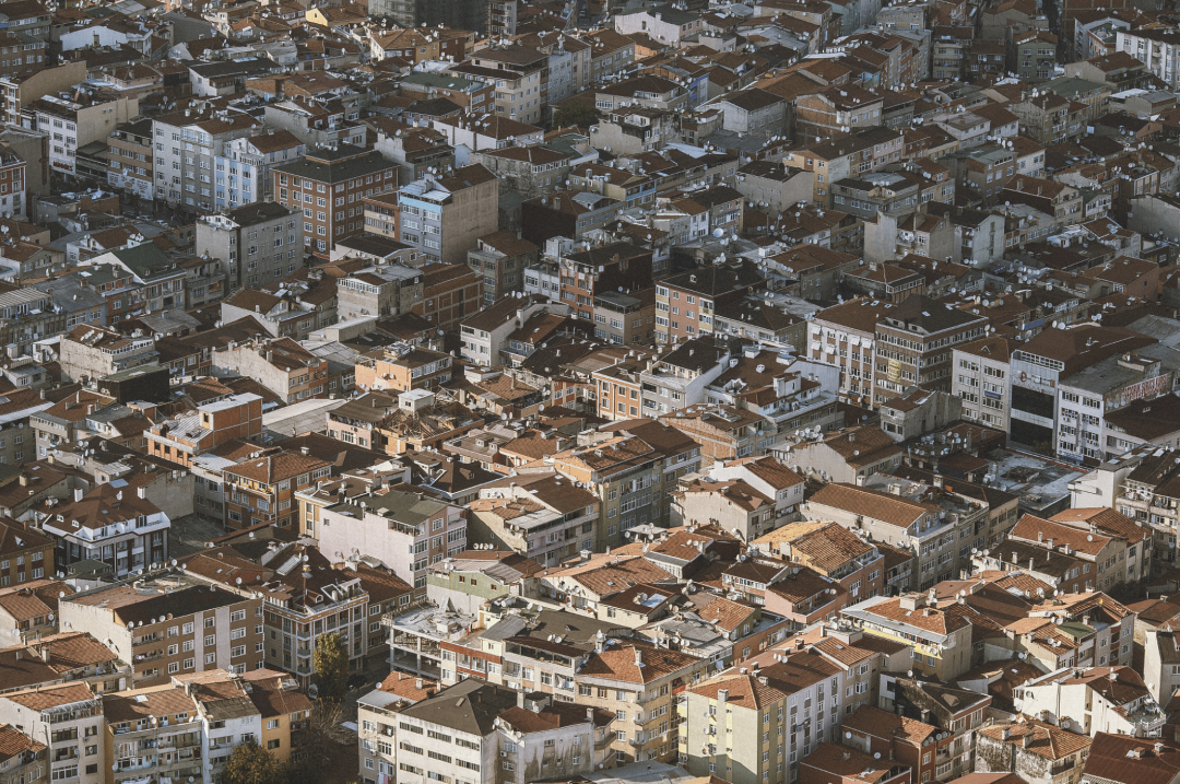 Hotel lobby with outdated decor